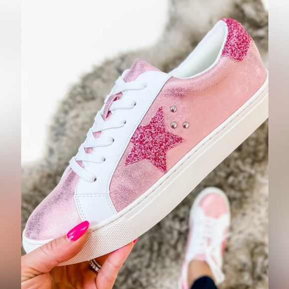Corkys Shoes Hey Girl Corky Pink Glitter Tennis Shoes Poshmark